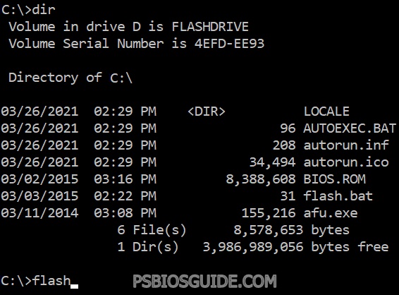 Updating with DOS Bootable Drive